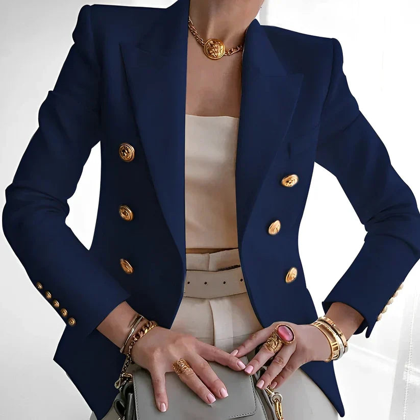 Elegant Dame Blazer med Dobbeltknapper