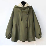 Oversize Kontrast Jakke med Hætte – Moderne og Trendy Overgangslook