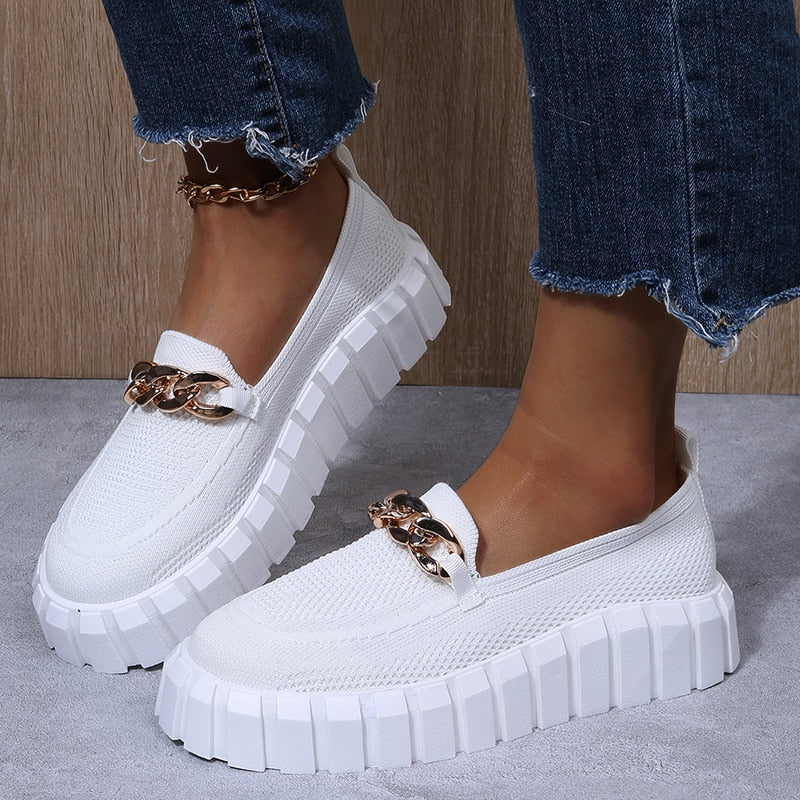 Chunky Sneakers med Ekstra Tyk Sål og Minimalistisk Design