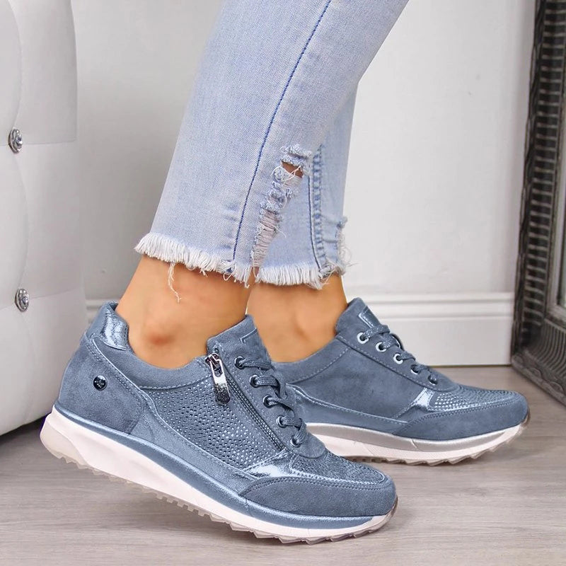 Platform Sneakers med Glitterdetaljer
