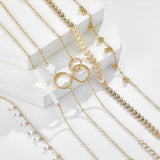 Lag-På-Lag Armbåndssæt i Guldlook – Elegant Boheme Stil