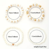 Elegant Perlearmbånd Sæt med Guld- og Elastisk Design