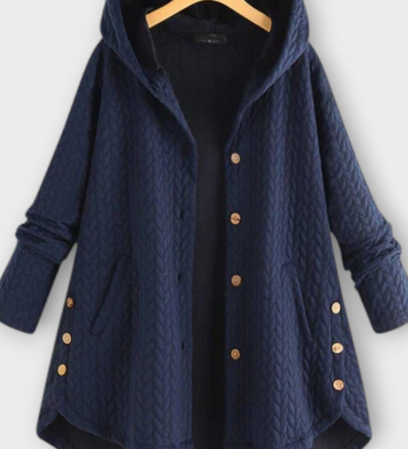 Oversize Cape Jakke med Hætte – Elegant Komfort og Unikt Design