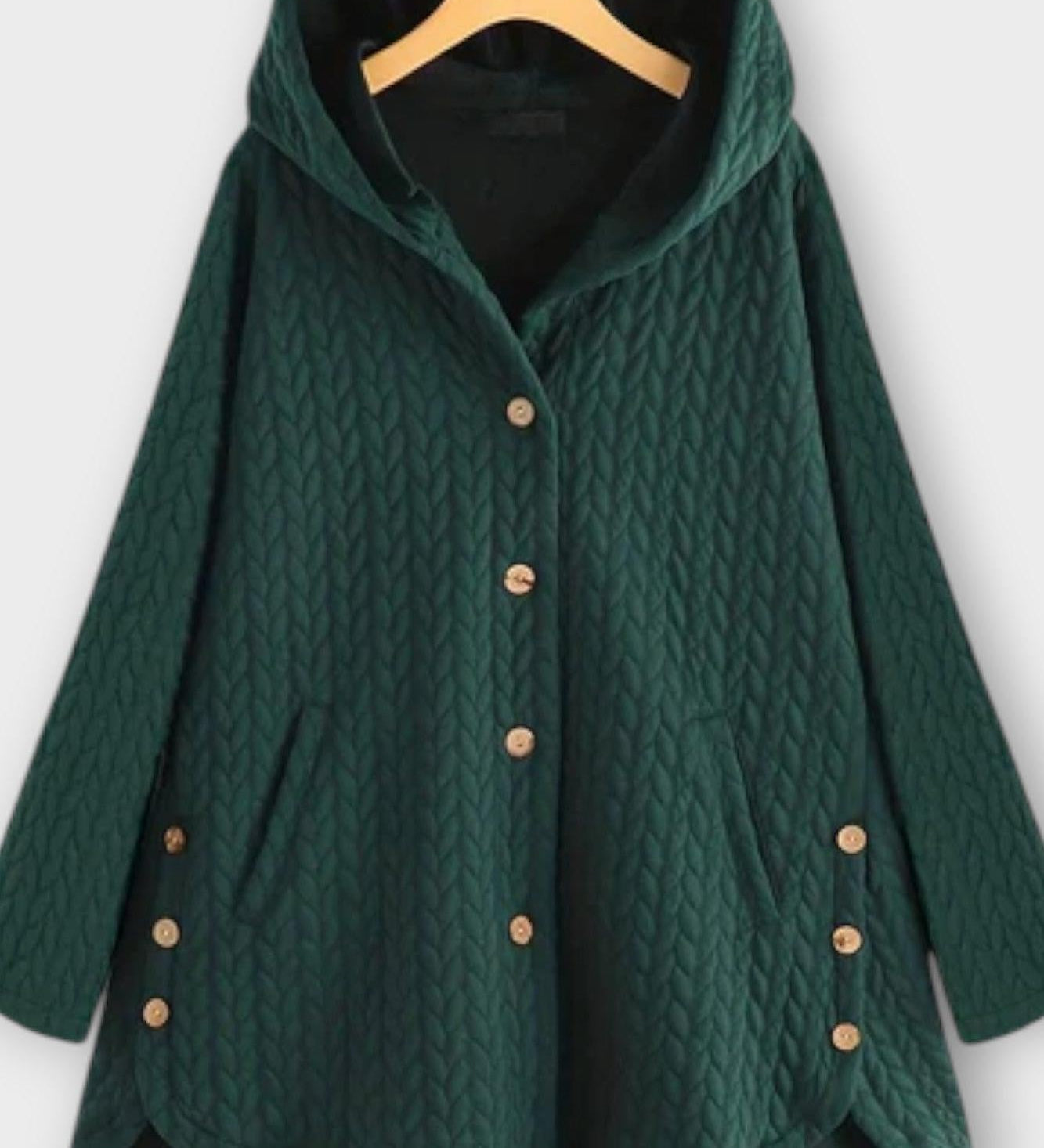 Oversize Cape Jakke med Hætte – Elegant Komfort og Unikt Design