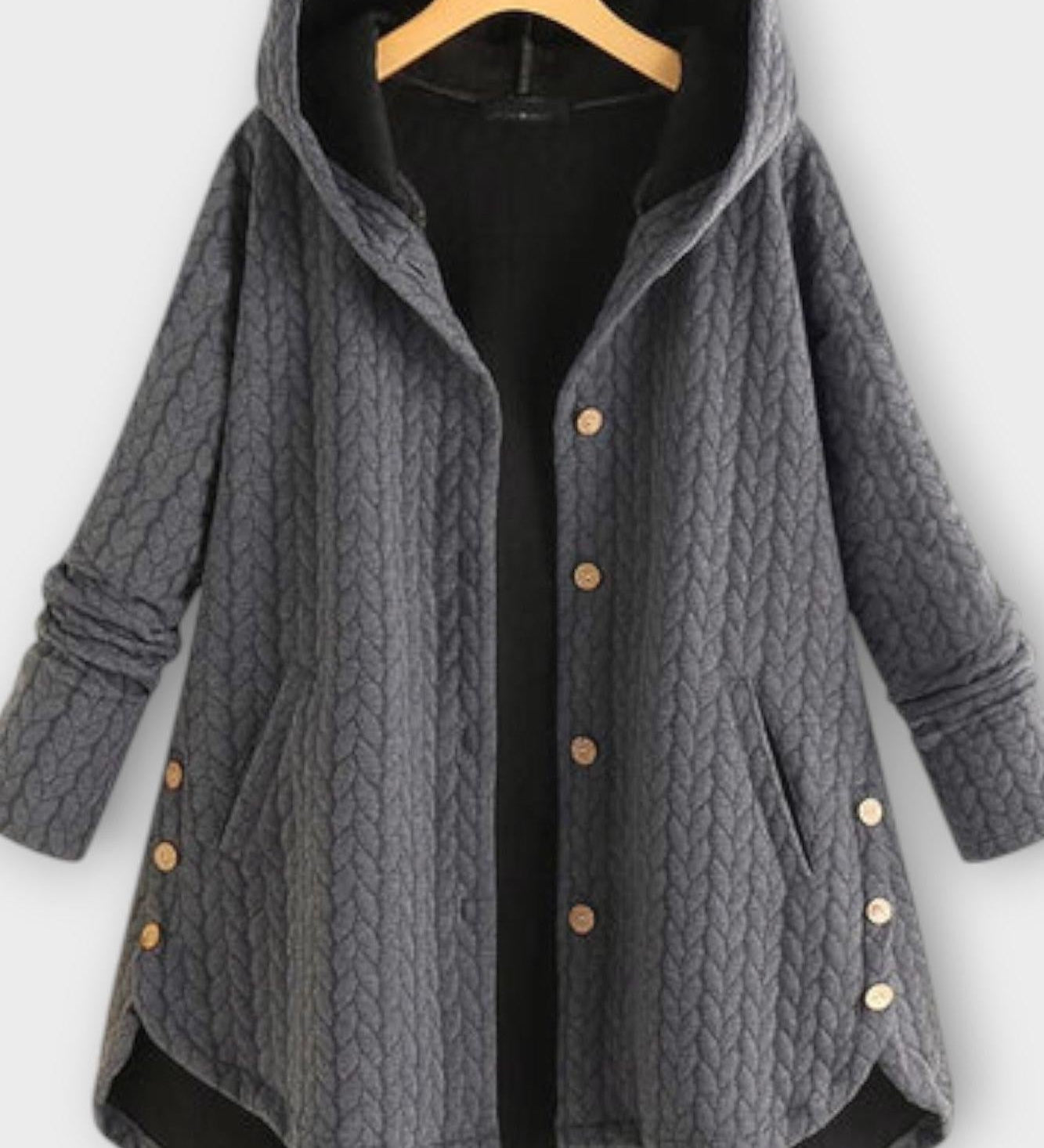 Oversize Cape Jakke med Hætte – Elegant Komfort og Unikt Design