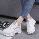 Chunky sneakers til kvinder med lyserøde detaljer