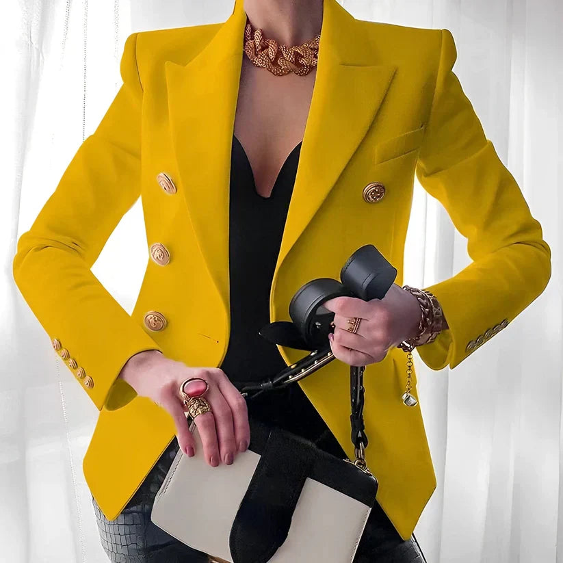 Elegant Dame Blazer med Dobbeltknapper