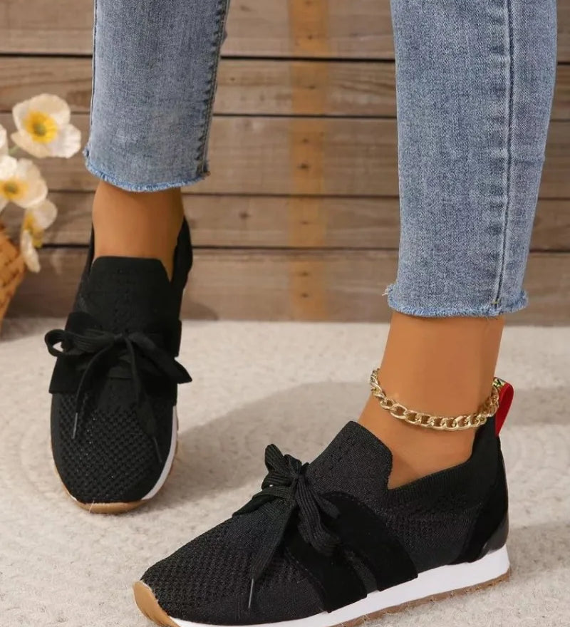 Dame Sneakers i Brun Strik – Åndbare og Letvægtige