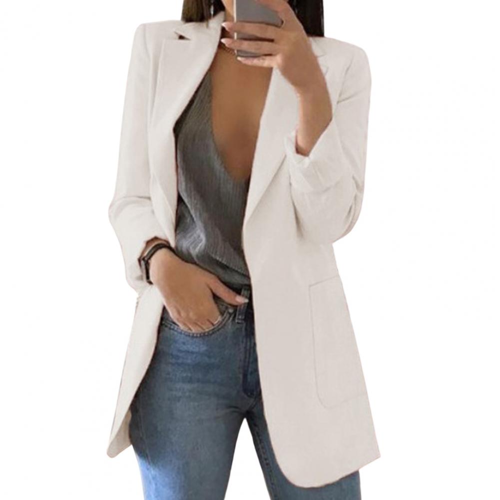 Lang Blazer med Enkeltradet Design til Kvinder