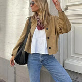 Kort Jakke med Klassisk Snit og Elegant Hverdagslook