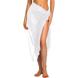 Kort strand sarong med bindebånd i navy blå til kvinder