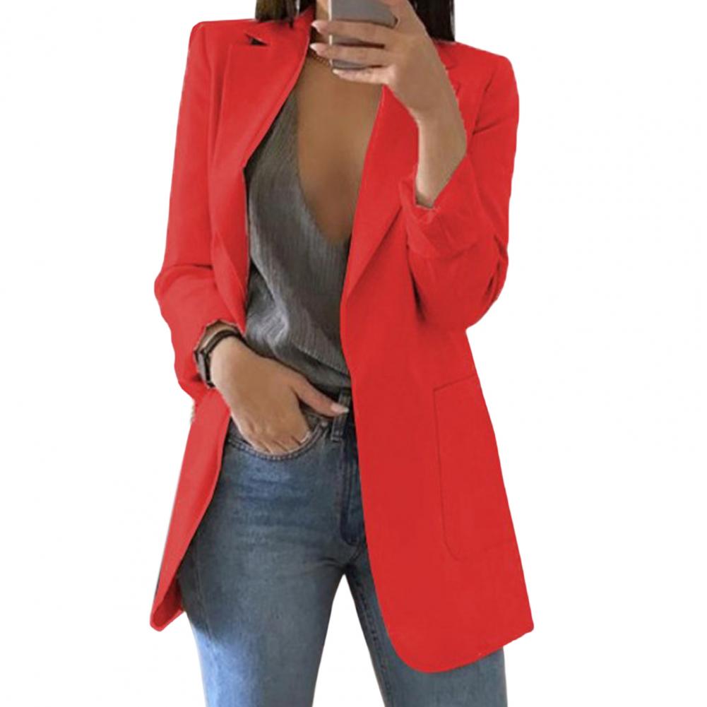 Lang Blazer med Enkeltradet Design til Kvinder