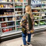 Blomstret Quiltet Jakke til Farverig Hverdagsstil
