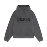 Oversized hoodie med CULTURE print og streetwear pasform