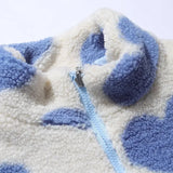 Fleece Jakke med Hjerteprint – Blød og Hyggelig Hverdagsstil