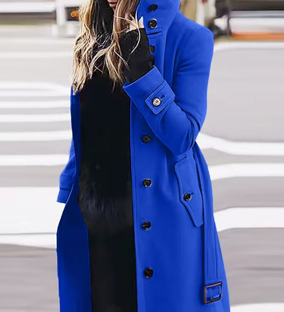 Lang Uldfrakke til Kvinder – Elegant, Klassisk og Varm Efterårsjakke