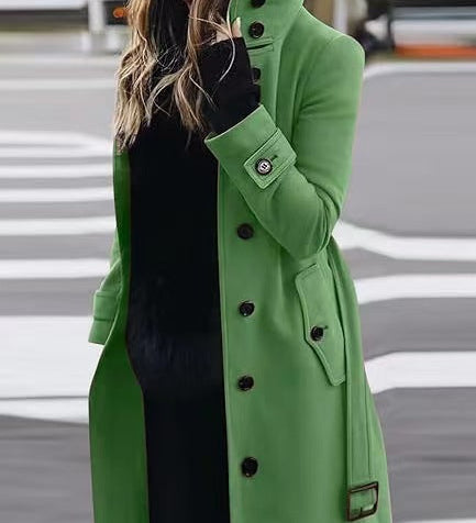 Lang Uldfrakke til Kvinder – Elegant, Klassisk og Varm Efterårsjakke