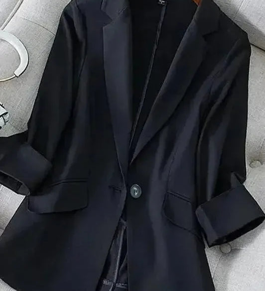 Let Blazer med Åbent Snit og Elegant Afslappet Stil