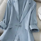 Let Blazer med Åbent Snit og Elegant Afslappet Stil