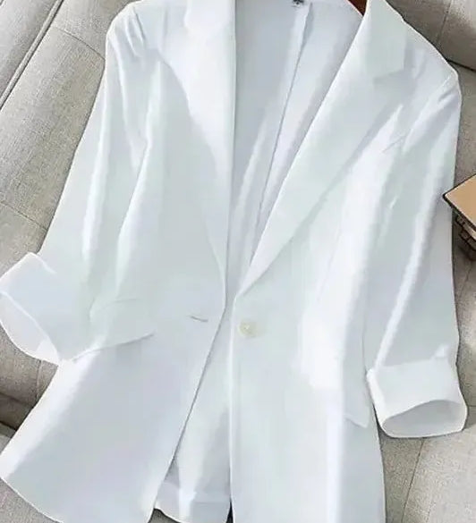 Let Blazer med Åbent Snit og Elegant Afslappet Stil