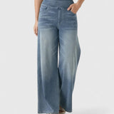 Højtaljede Jeans med Vide Ben – Moderne Denim med Elegant Fald