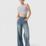 Højtaljede Jeans med Vide Ben – Moderne Denim med Elegant Fald