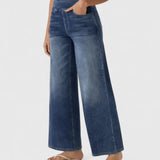 Højtaljede Jeans med Vide Ben – Moderne Denim med Elegant Fald