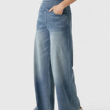 Højtaljede Jeans med Vide Ben – Moderne Denim med Elegant Fald