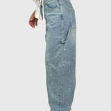 Højtaljede Jeans med Vide Ben – Afslappet Denim med Moderne Look