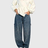 Højtaljede Jeans med Vide Ben – Afslappet Denim med Moderne Look