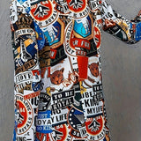 Statement Blazer med Grafisk Print og Moderne Elegant Stil