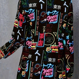 Statement Blazer med Grafisk Print og Moderne Elegant Stil