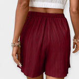 Plisserede Shorts med Elastisk Talje – Let Komfort og Elegant Fald