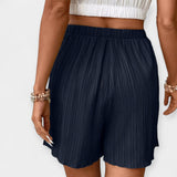 Plisserede Shorts med Elastisk Talje – Let Komfort og Elegant Fald