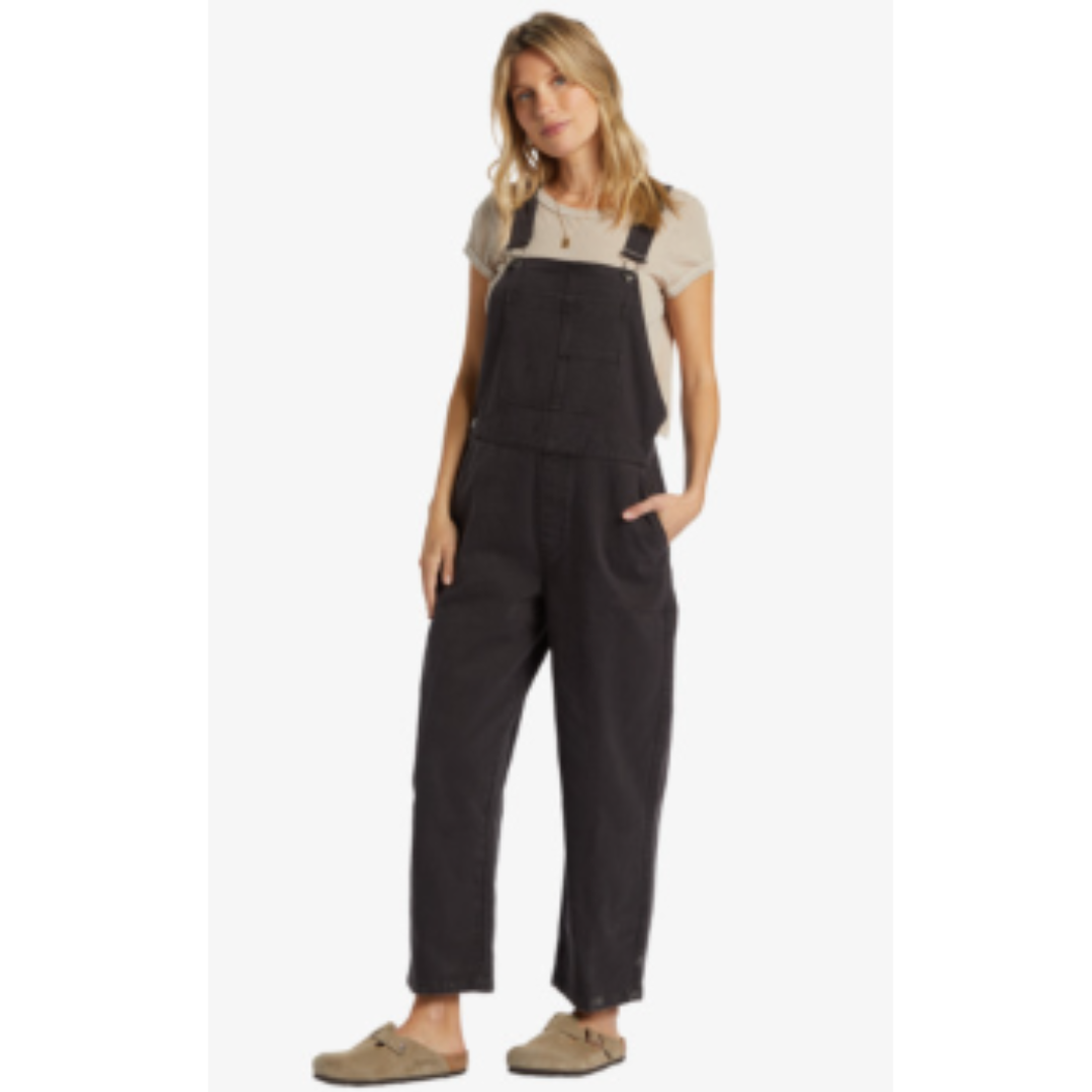 Denim Overalls Jumpsuit med Vide Ben og Lommer