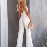 Romantisk Blonde Jumpsuit – V-Hals & Tynde Stropper