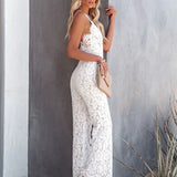 Romantisk Blonde Jumpsuit – V-Hals & Tynde Stropper