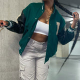 Varsity Jakke med Broderede Bogstaver og Cool Streetstil