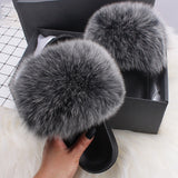 Fluffy sandaler med pelskant | Hyggelige tøfler til damer
