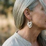 Boheme Sølv Øreringe med Spiral og Organisk Design