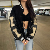 Varsity Jakke med Broderede Bogstaver og Cool Streetstil