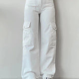 Straight Leg Bukser med Høj Talje – Afslappet Pasform og Tidløs Stil