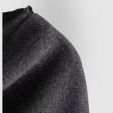 Elegant uldlook poncho med høj krave – varm og stilfuld