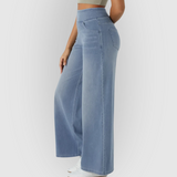 Højtaljede wide-leg jeans med stræk – moderne og flatterende pasform