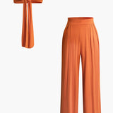To-delt Sæt med Bandeau Top og Vide Bukser – Sommerlook