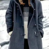 Varm damefrakke med kunstpelsfor – hyggelig vinterjakke i elegant design