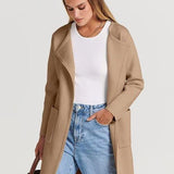 Lang Åben Cardigan med Elegant Pasform