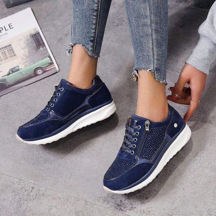 Dame Wedge Sneakers – Glamourøst Løft & Glimtende Detaljer