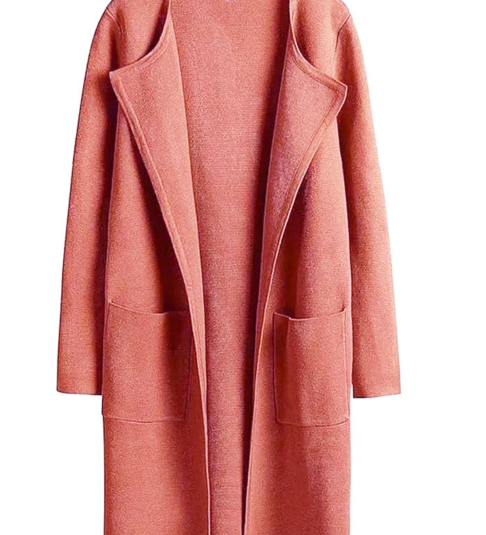 Lang Åben Cardigan med Elegant Pasform