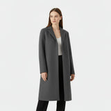 Elegant lang uldlook frakke med klassisk snit
